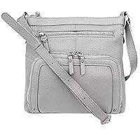 SILVERFEVER Women’s Leather Large Crossbody Travel College Student Indie Style Handbag Water Resistant