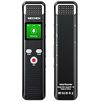 64GB Digital Voice Recorder Voice Activated Audio Recorder for Lectures Meetings - MECHEN 1536Kbps Small Rechargeable Dictaphone with Playback,7-Level Noise Reduction,Microphone,Password (Black)