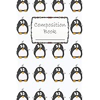 Composition Book: Cute Little Penguin Composition Book to write in - Wide Ruled Book - cartoon animals