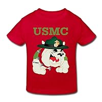 Cute Baby Kid's USMC Devil Dogs Cotton Tees Red 3 Toddler