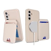 Ｈａｖａｙａ for Samsung Galaxy S23 Plus case Wallet magsafe Compatible s23 Plus case Magnetic with Card Holder Galaxy s23+Plus case Detachable Magnetic Wallet Phone case for Women-Off-White