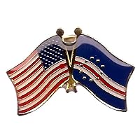 AES Wholesale Pack of 50 USA American & Cape Verde Country Flag Bike Cap lapel Pin