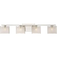 Quoizel WCP8604BN Westcap Transitional Clear Sandblasted Glass Extra Large Bath Vanity Wall Light, 4-Light 240 Total Watts, 7