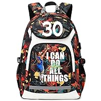 Basketball SC30 Multifunction Backpack Travel Laptop Daypack Night Reflective Strip Fans Bag For Men Women (Red - 2)