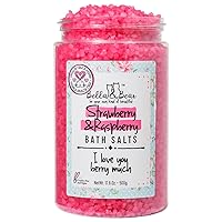 Bella & Bear Strawberry & Raspberry Bath Salts, Foot Soak, Detox, Fruity Scent,17.6oz