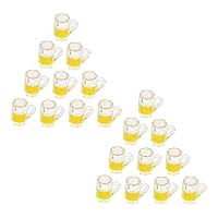 20Pcs/set DIY Simulation Beer Mug Miniature Beer Glass Resin Jewelry Accessories Dollhouse Decor Dinnerware Miniature Beer Glass Dollhouse Mug Models Small Tasting Glasses Gift For Children