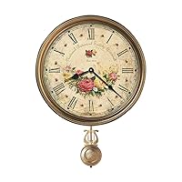 Howard Miller Savannah Botanical VII Wall Clock 620-440 – Antique Brass Pendulum, Brass Finished Bezel, Quartz Movement, Automatically Adjust to Daylight Savings