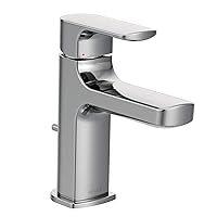 Moen Rizon Chrome One-Handle Modern Bathroom Faucet with Drain Assembly, 6900