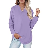 Heymiss Womens Fall Fashion 2023 Long Sleeve Henley Sweathirts Fall Sweaters S-2XL