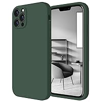 FireNova for iPhone 12 Pro Case, Silicone Upgraded [Camera Protecion] Phone Case with Soft Anti-Scratch Microfiber Lining, 6.1 inch, Alpine Green