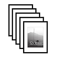 Americanflat 12x16 Picture Frame Set of 5 in Black - Use as 8.5x11 Picture Frame with Mat or 12x16 Frame Without Mat - Picture Frames Collage Wall Decor with Plexiglass Cover - Gallery Wall Frame Set
