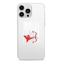 Bow Hunting American Flag Phone Case Shockproof TPU Protective Mobile Case Cover Designed for iPhone 13 Pro