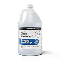 Clean Revolution Foaming Hand Soap Refill Supply Container, Ready to Use Formula, Gluten Free, Unscented and Fragrance Free, 128 Fl. Oz, 4 Pack