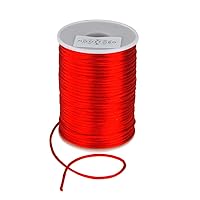 Homeford Satin Rat Tail Cord Ribbon Chinese Knot, 1/16-Inch, 100-Yard (Red)