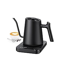 Paris Rhône Gooseneck Electric Kettle, Temperature Variable Electric Kettle for Coffee Tea Brewing, 0.9L Stainless Steel Tea Kettle, 1H Temperature Holding, Built-in Stopwatch for Gift
