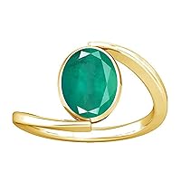 4.25-4.50 Carat Emerald Panna Gemstone Panchdhatu Ring for Women