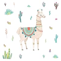 RoomMates RMK3839GM Watercolor Llama Peel and Stick Giant Wall Decals