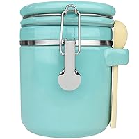 Blue Donuts 33 Oz Ceramic Airtight, Food Storage,Ceramic, 975 ML, with Lid, Food Storage for Pantry,Turquoise