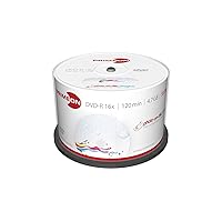 DVD-R 4.7GB/120Min/16x Cakebox (50 Disc), Photo-on-disc ultragloss Surface, Water Resistant Inkjet Fullsize Printable