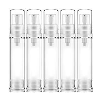 Mini Pump Bottle Airless Travel Foundation Container Small Size Dispensers Empty Refillable Lotion Tube 10 ml 5 Pack