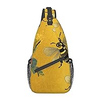 Welcome Bees Sling Bag Lightweight Crossbody Bag Shoulder Bag Chest Bag Travel Backpack for Women Men