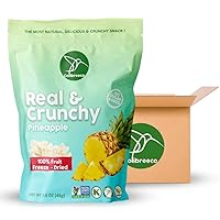 Real and Crunchy Freeze-Dried Pineapple, 1.6 Ounce (Pack of 6), Non-GMO and Vegan, 100% Fruit, No Sugar and Additives, Kosher, Excellent for Healthy Snacks and Smoothies.