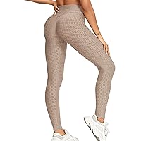 SEASUM Women High Waisted Workout Yoga Pants Butt Lifting Scrunch Booty Leggings Tummy Control Anti Cellulite Textured Tights