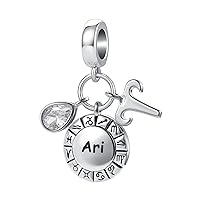 Name Heart Charm Personalized for Pandora European Bracelet Necklace Women Girl Gift