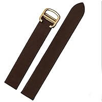 Richie strap]Ladies Silk Brown Watch Band 14mm Leather Strap Golden Buckle Fits for Cartier Tank WB707331 WE104531 Tonneau WE400331