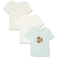 Amazon Aware Girls and Toddlers' Relaxed Organic Cotton Short Sleeve T-Shirt, Pack of 3