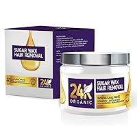 24K Organic Hair Removal Sugar Wax, A Natural Epilator And Exfoliator DIY Waxing Kit.