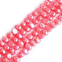 JOE FOREMAN Genuine Pearl 6-7mm Red Freeform Cultured Freshwater Pearl Beads for Jerwelry Crafts Making Strands Full 15