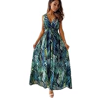 Floral Summer Dress for Women Clothing Bohemian Loose Beach Sundress Midi Skirt Female Holiday Robe