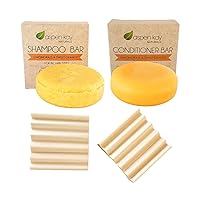 Lemongrass & Sweet Orange Shampoo & Conditioner Bar With Mini Soap Dish – Bars Made With Natural & Organic Ingredients, Sulfate-Free, Cruelty-Free & Vegan 3 Ounce Bar