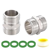 304 Stainless Steel Garden Hose Fittings Connector Adapter, Heavy Duty 3/4 
