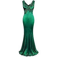 MUXXN Women's 1950s Vintage Sleeveless Ruffle V Neck Mermaid Hem Cocktail Evening Gowns Dresses…