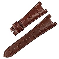 Genuine Leather Watch Band for Patek Philippe 5711 5712G Nautilus Watchs Men and Women Special Notch 25mm*12mm Watch Strap (Color : Brown-No Buckle, Size : Black-Gold)
