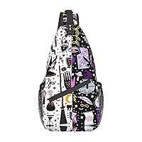 Magic Witch Witchcraft Bohemian Drawing Print Sling Bag Crossbody Sling Backpack Travel Hiking Chest Bags For Women Men