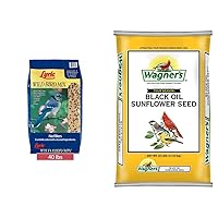 Lyric Wild Bird Mix Bird Seed and Wagner's Black Oil Sunflower Wild Bird Food Bundle, 40 lb. Bag + 25 lb. Bag