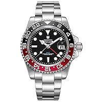 Luxury Men's GMT Automatic Watch Sapphire Waterproof Stainless Steel Luminous Business Watch