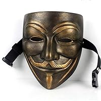 V for Vendetta Mask, Anonymous Guy Masks for Halloween, Cosplay Costume Party Resin Masks