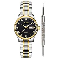 OLEVS Men's Stainless Steel Business Dress Analog Quartz Men's Watch Large Dial Waterproof Luminous Classic Wrist Watch