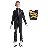 Kids Girl's Sports Workout Tracksuit Sets Gymnastics Dance Outfits Activewear Set Jacket with Pants Gym Suit