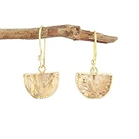 Guntaas Gems Healing Gemstone Yellow Citrine Ear Wire Earring Gold Plated Brass Jewelry Drop & Dangle Earrings