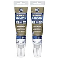 GE GE500 Silicone 2+ Window and Door Caulk 2.8 FL oz. Squeeze Clear (2-(Pack)) (1)