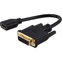 PHILIPS DVI to HDMI Adapter, 4K @ 30 Hz, Works with Smart TVs, Roku, Fire Stick, Blu Ray, Streaming Devices, Monitors, Projectors, SWV9200H/27, Black