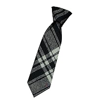Boys All Wool Tie Woven And Made in Scotland in Menzies Black and White Modern Tartan