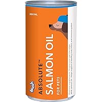 Absolute Salmon Oil Syrup Dog Supplement, Perfect for Dogs of All Breeds and Ages, Help Nourish Your Pet's Skin and Promotes a Smooth, Lustrous Coat - (300ml/10.5 Fl Oz)