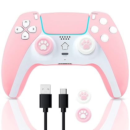 Wireless Controller for PS4 Dualshocked 4 Game Controller Compatible with Playstation 4/Pro/Slim/PC Replacement Remote Gamepad Gaming Accessories Joystick Touch Pad Built-in Speaker with Type-C Cable