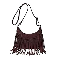 Lanpet Women’s Tassel Faux Suede Leather Hobo Cross Body Chain Shoulder Bag Satchel